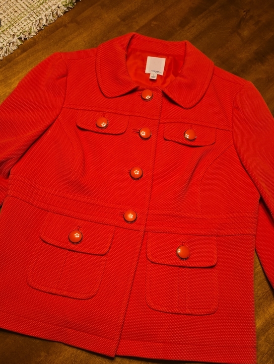 Halogen Jackets & Blazers - Halogen Poppy Red Textured Button-Front Blazer Jacket
